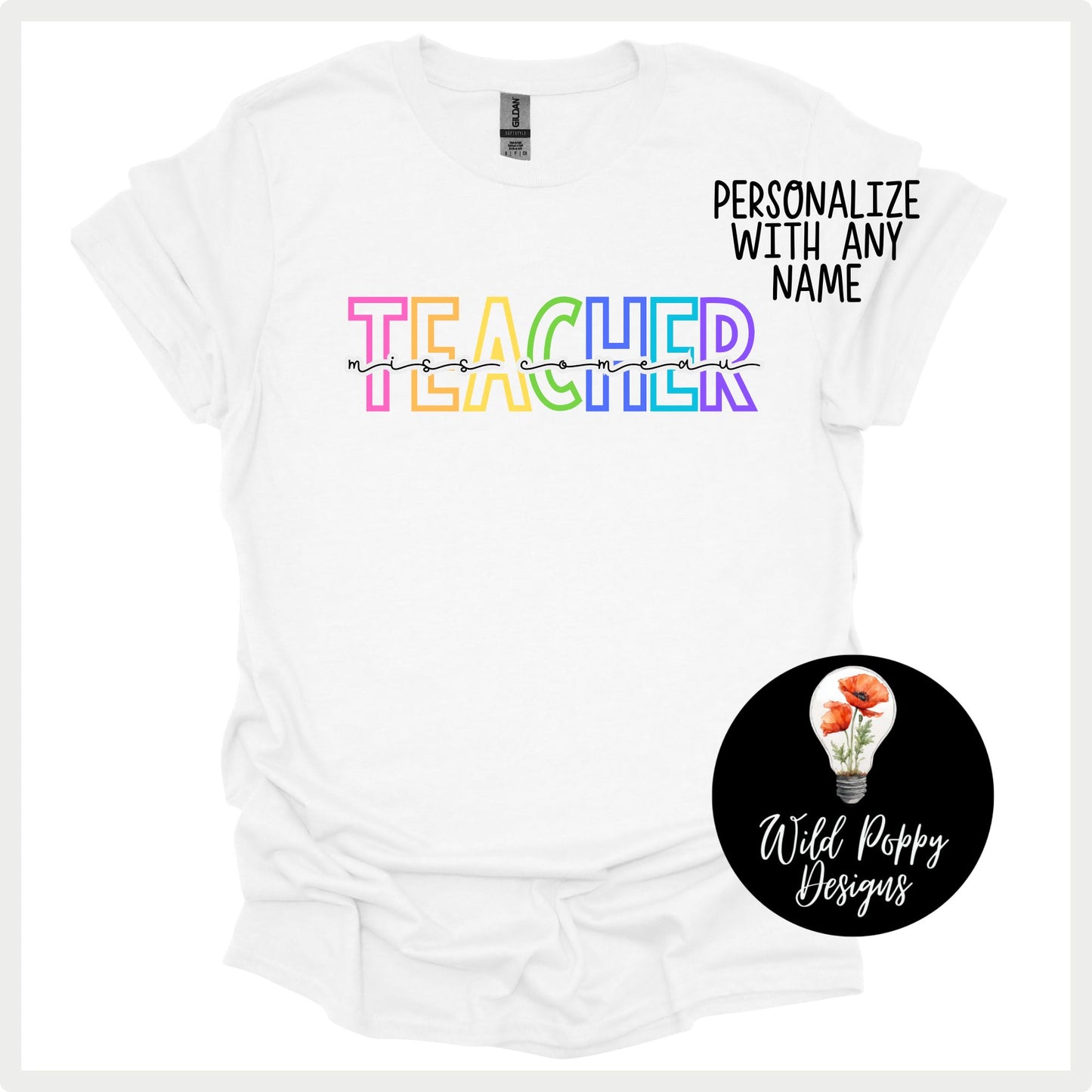 Colorful TEACHER (Customizable)