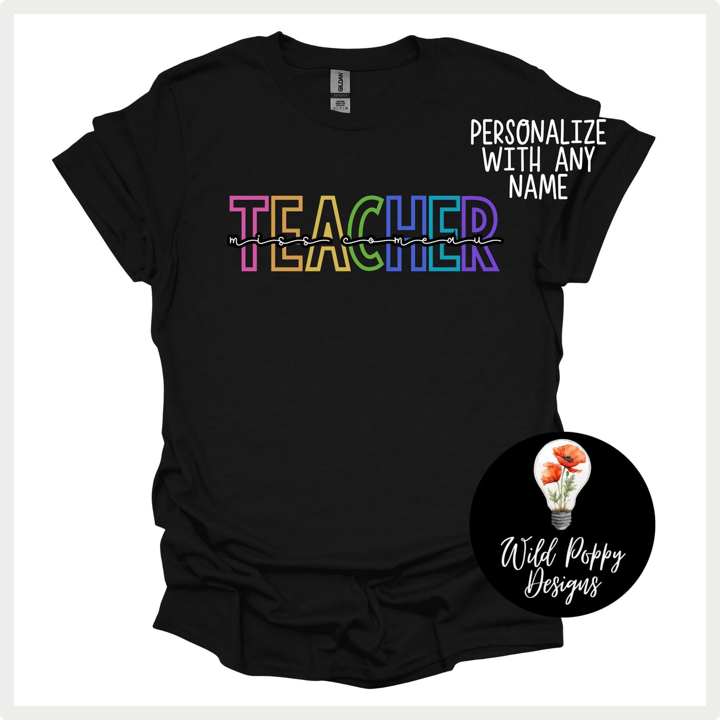 Colorful TEACHER (Customizable)
