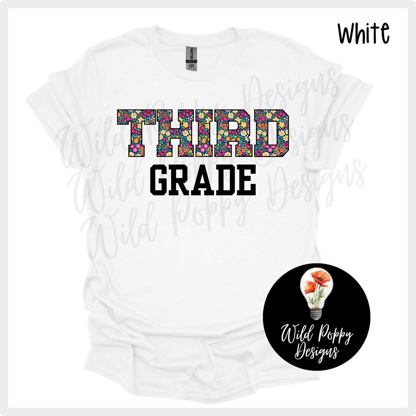 Floral Grade Level Tee (Customizable)