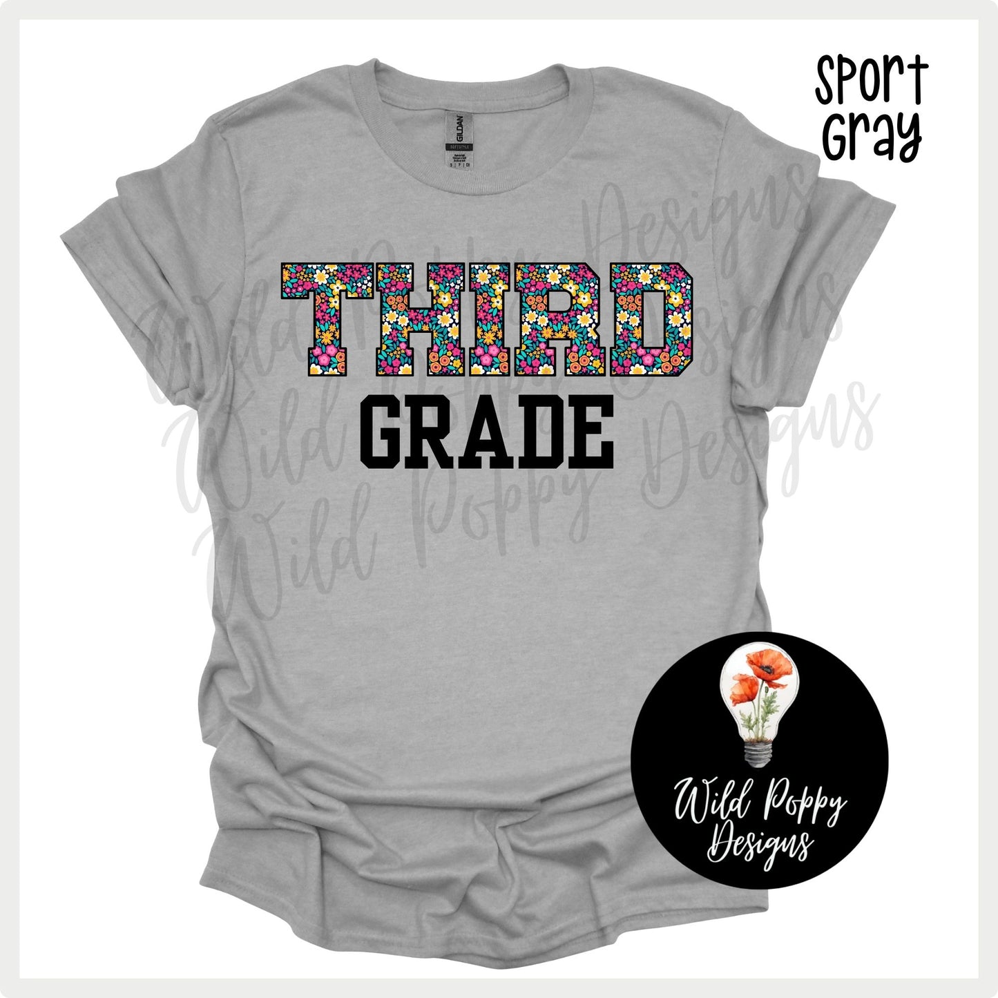 Floral Grade Level Tee (Customizable)