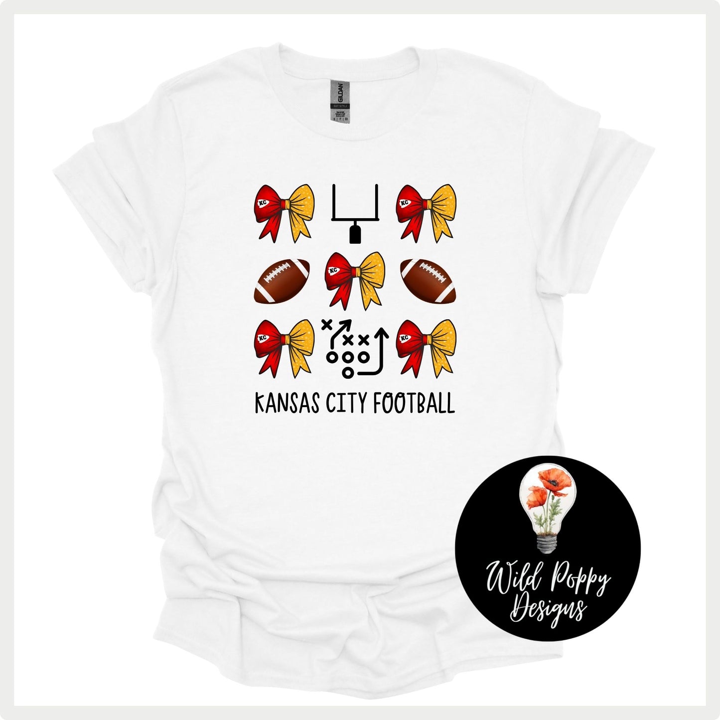 KC Football Duo-Tone Bow Grid
