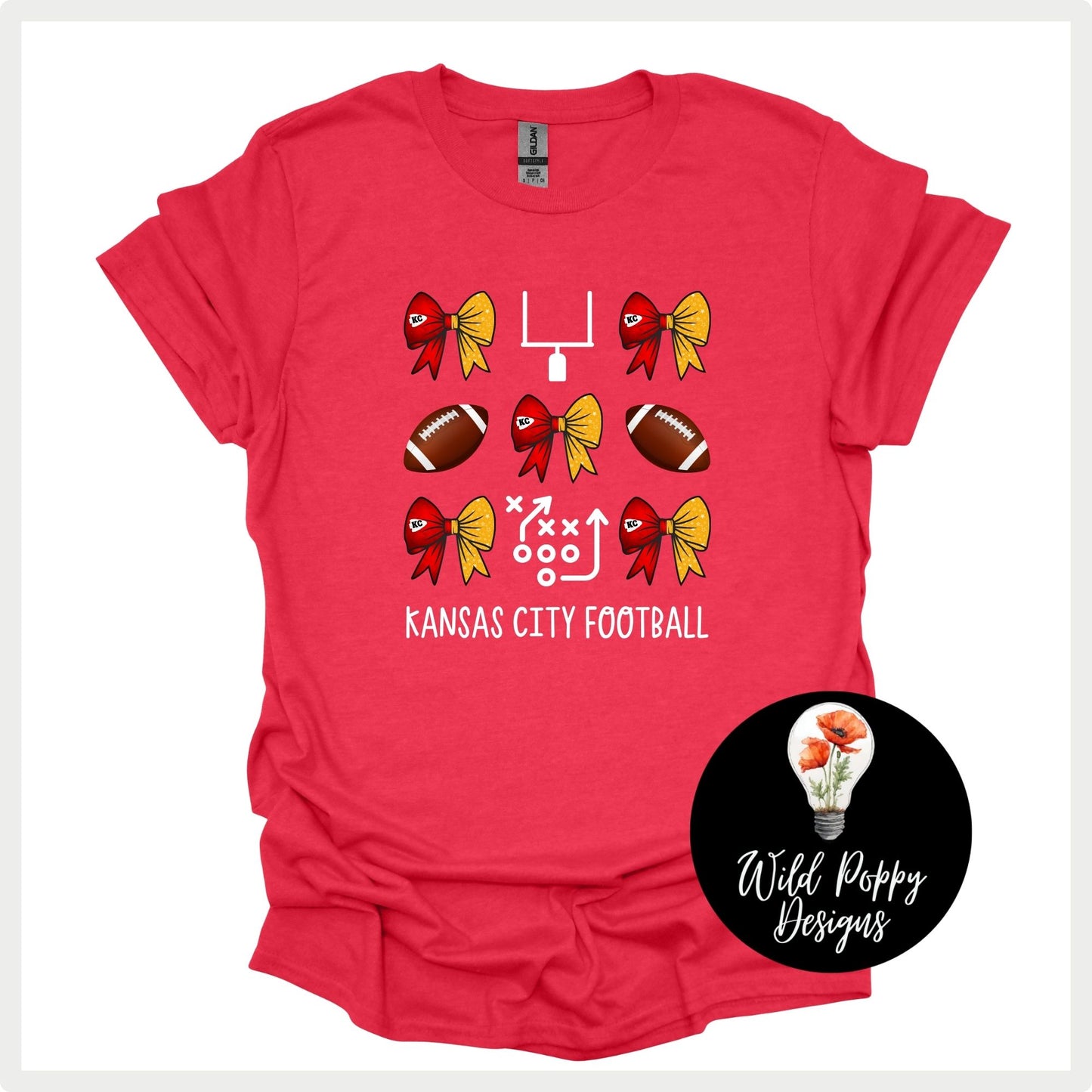 KC Football Duo-Tone Bow Grid