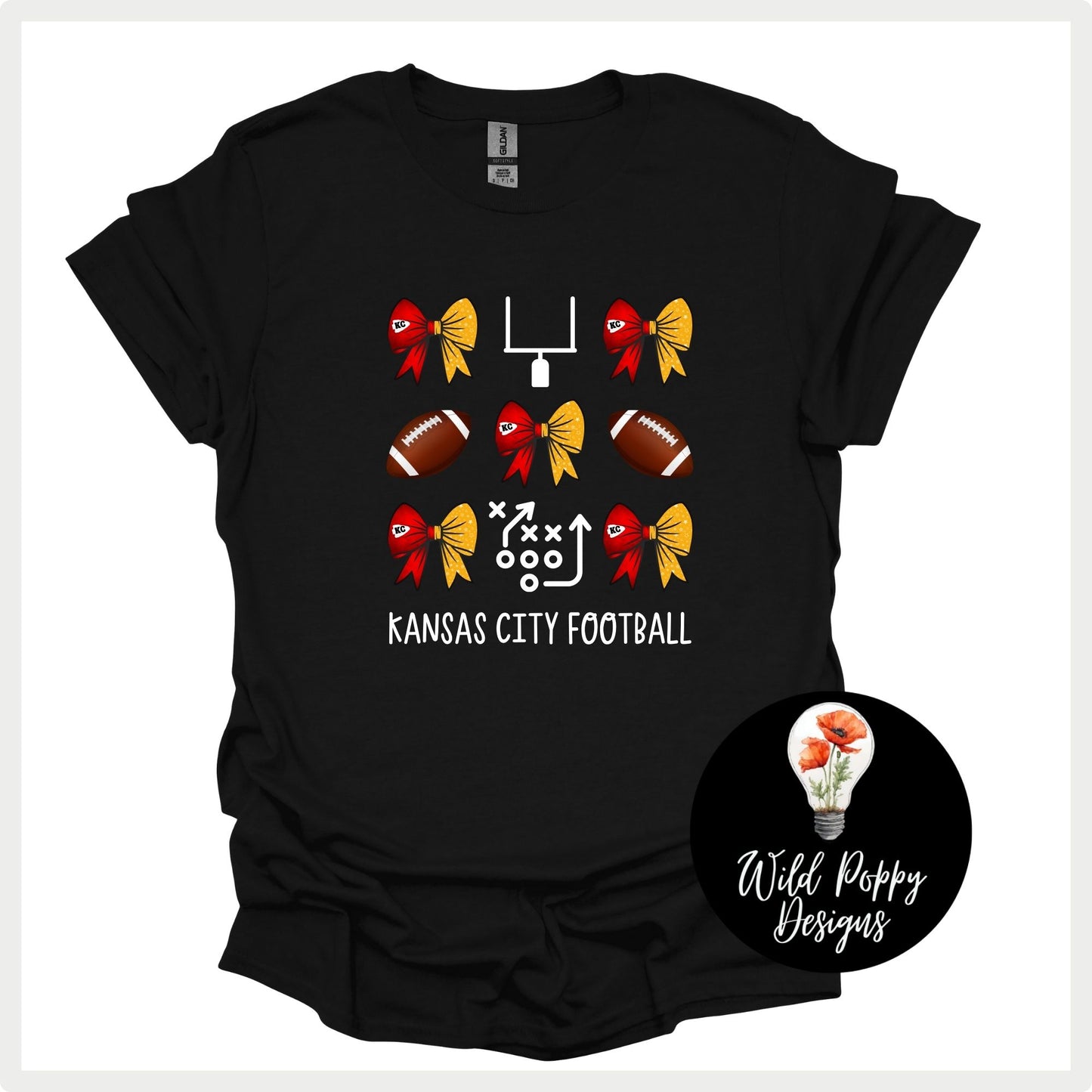 KC Football Duo-Tone Bow Grid