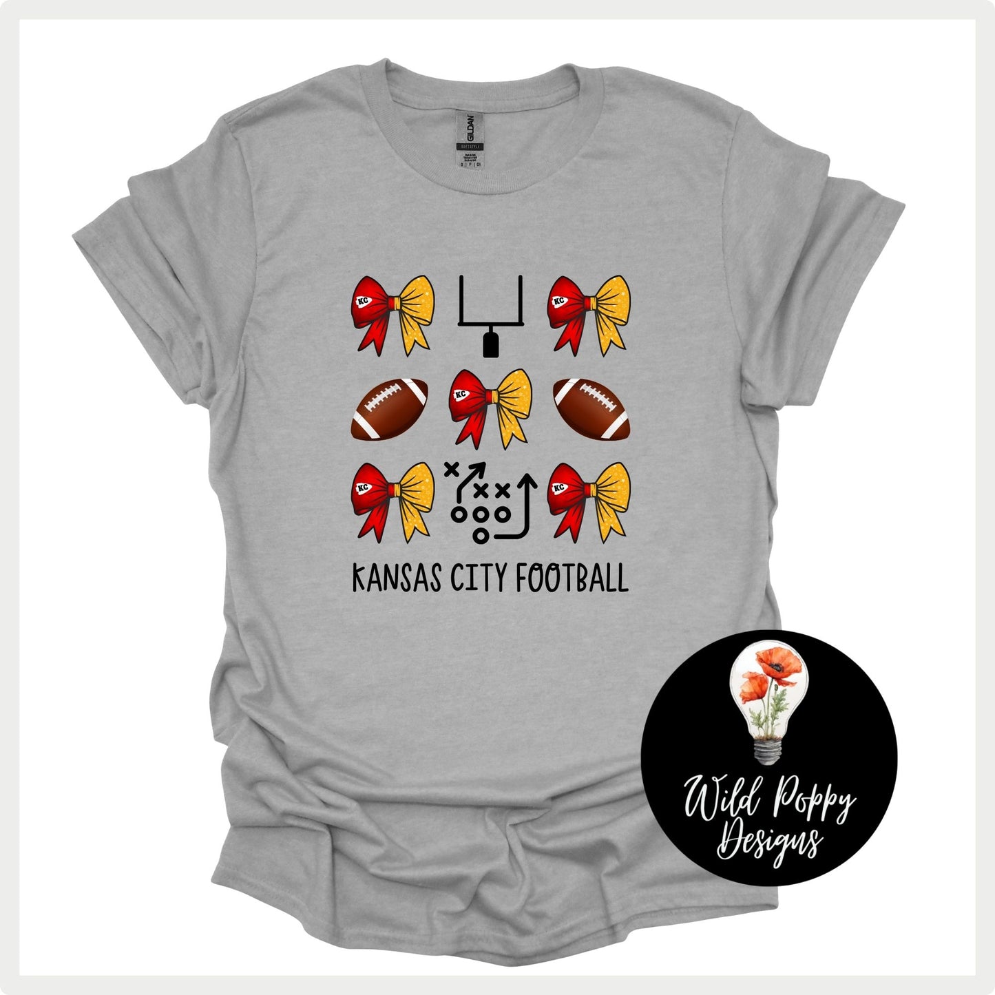 KC Football Duo-Tone Bow Grid