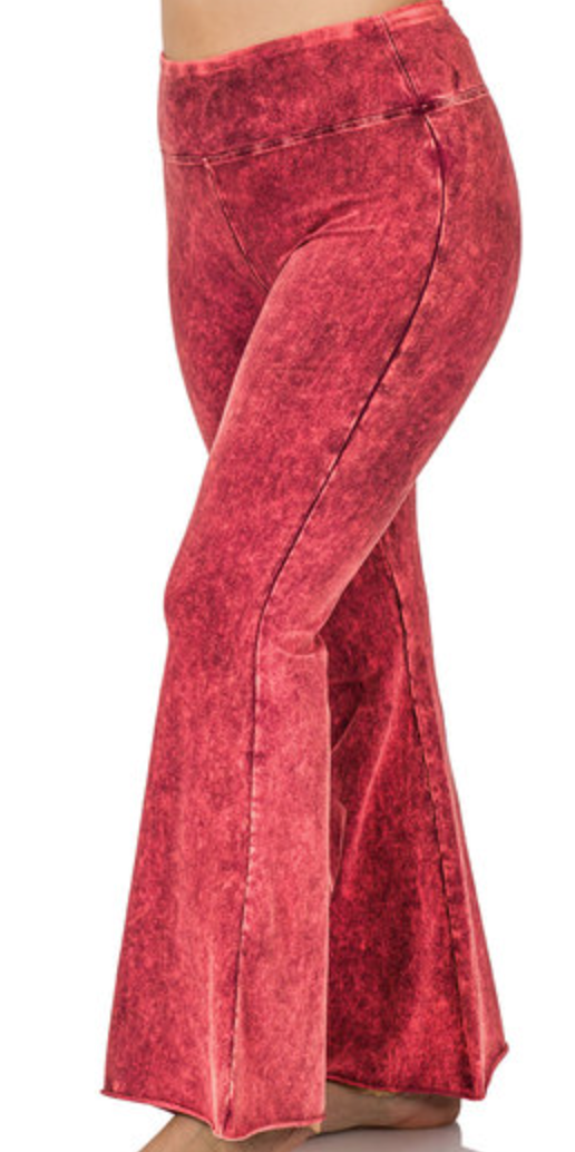 Mineral Wash Flare Pants