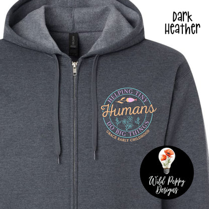 Helping Tiny Humans Do Big Things Zip Up Jacket (Customizable with Name)