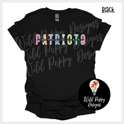 Patriots - Bright Skinny Letters Tee