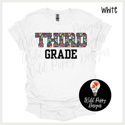 Floral Grade Level Tee (Customizable)