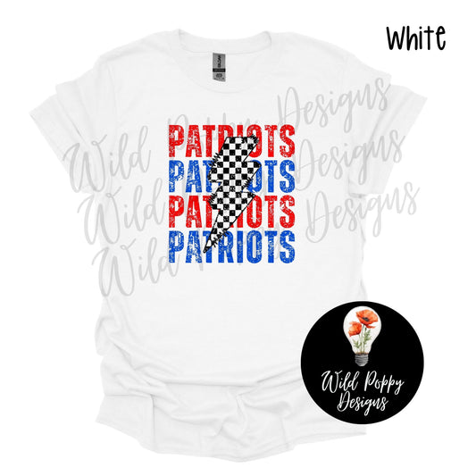 Patriots - Checkered Lightning Bolt Tee