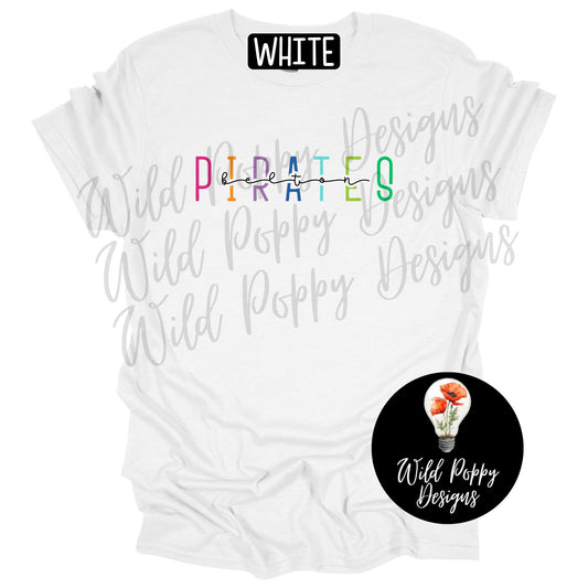 Pirates - Bright Skinny Letters Tee