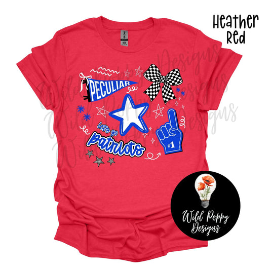 Patriots - Pennant + Doodles Tee