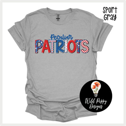 Patriots - Patchwork Print Tee or Crewneck Sweatshirt