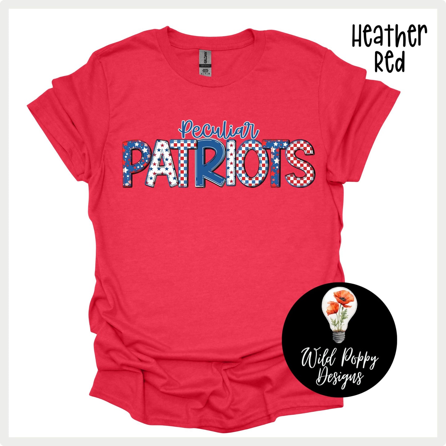 Patriots - Patchwork Print Tee or Crewneck Sweatshirt