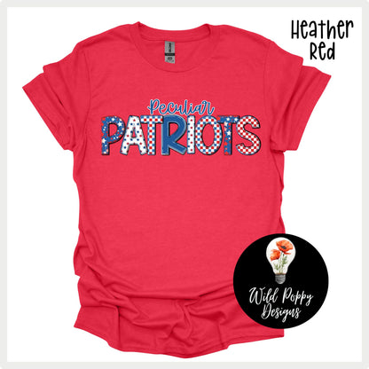 Patriots - Patchwork Print Tee or Crewneck Sweatshirt