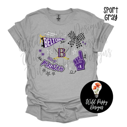 Pirates - Pennant + Doodles Tee