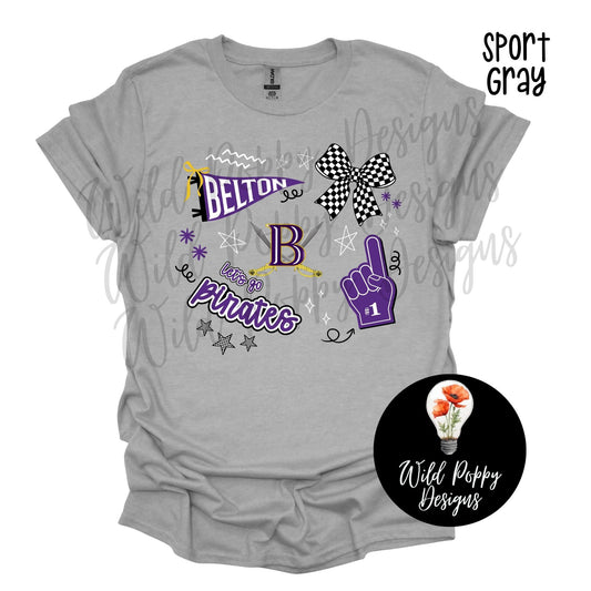Pirates - Pennant + Doodles Tee