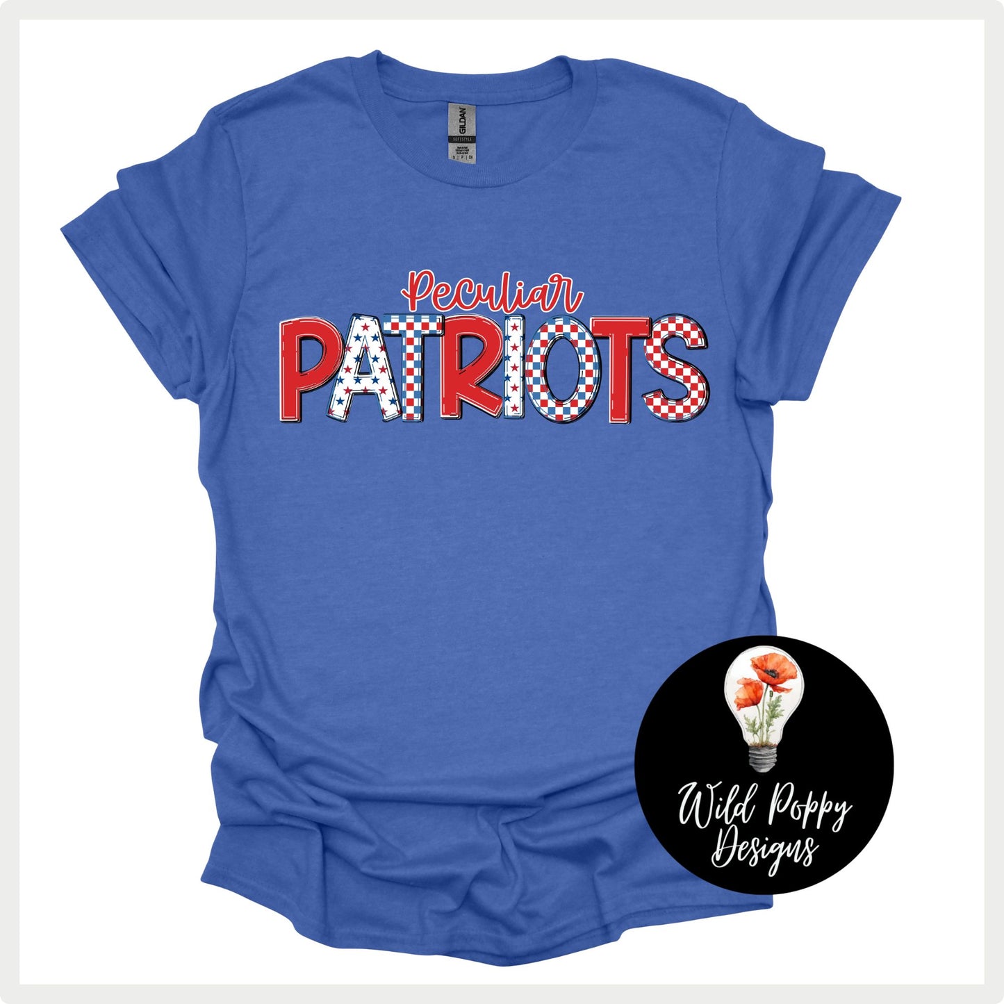 Patriots - Patchwork Print Tee or Crewneck Sweatshirt