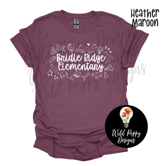 Mustangs - Bridle Ridge Elementary Doodles Tee