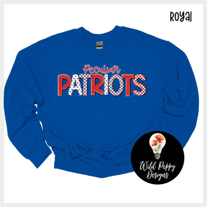 Patriots - Patchwork Print Tee or Crewneck Sweatshirt