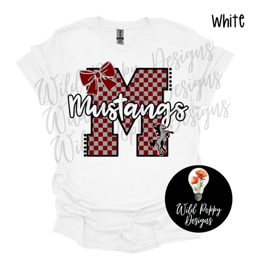 Mustangs - Checkered M with Bow