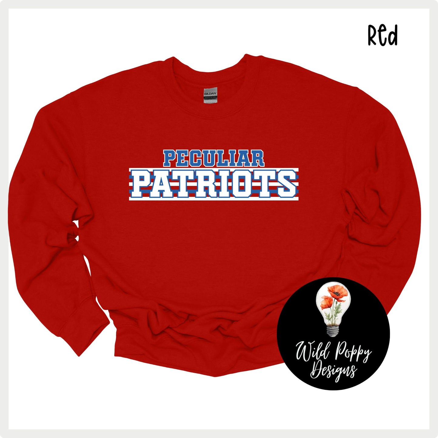 Patriots - Varsity Print Stripes Tee or Crewneck Sweatshirt
