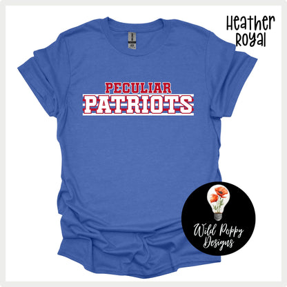 Patriots - Varsity Print Stripes Tee or Crewneck Sweatshirt