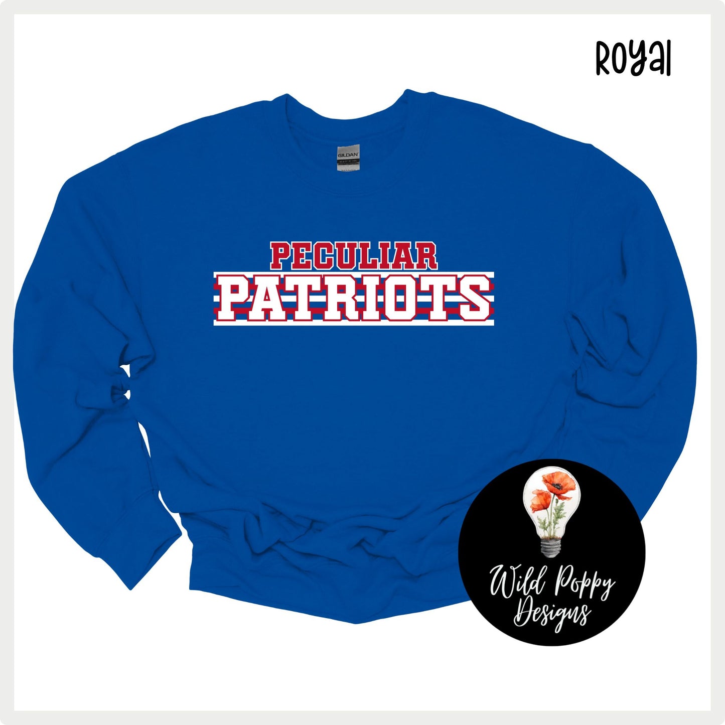 Patriots - Varsity Print Stripes Tee or Crewneck Sweatshirt