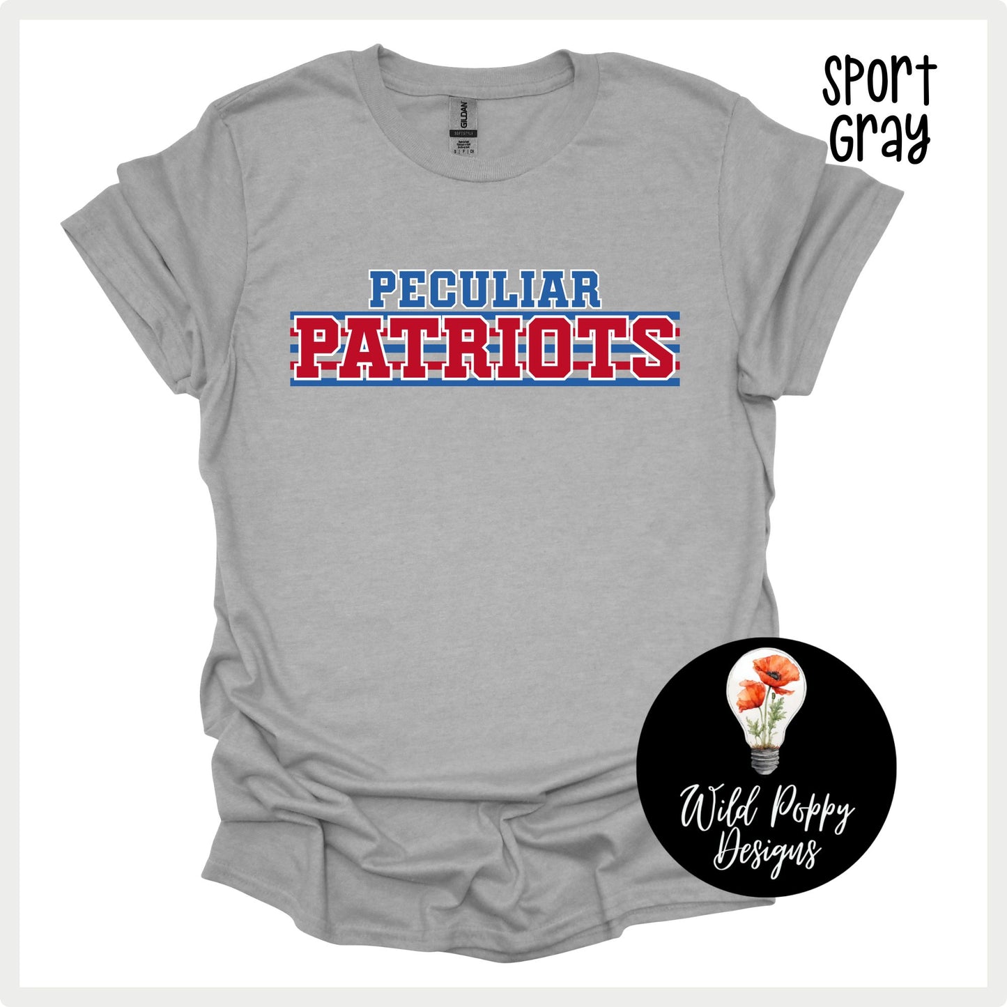 Patriots - Varsity Print Stripes Tee or Crewneck Sweatshirt