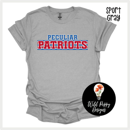 Patriots - Varsity Print Stripes Tee or Crewneck Sweatshirt