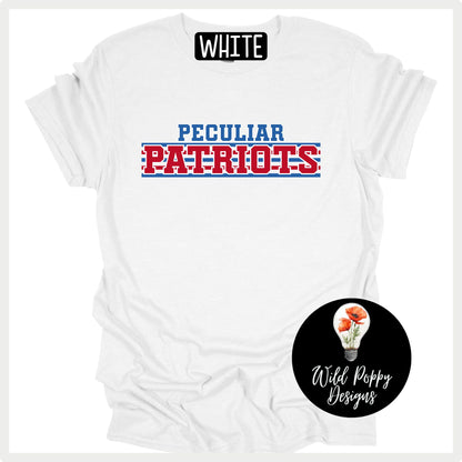 Patriots - Varsity Print Stripes Tee or Crewneck Sweatshirt