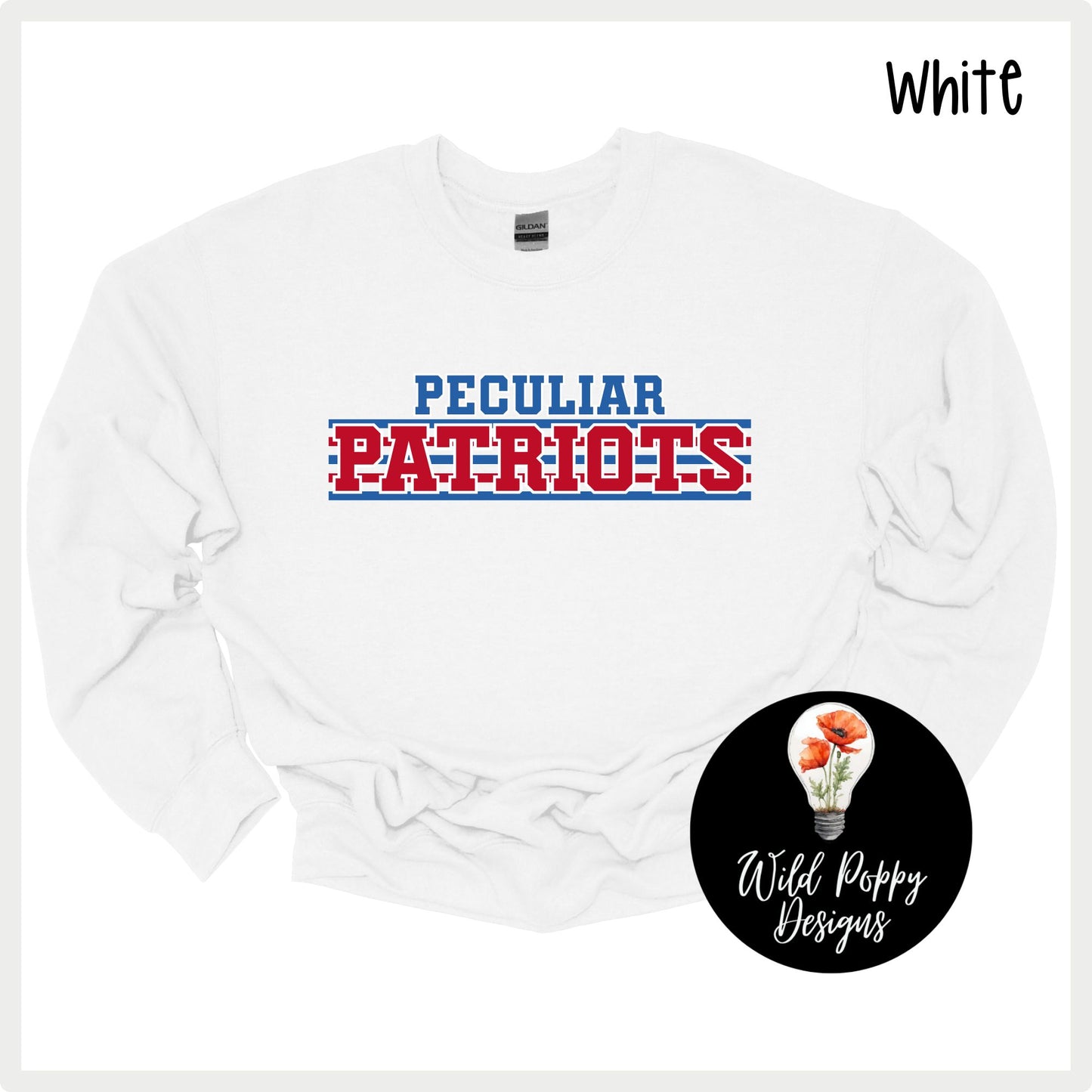 Patriots - Varsity Print Stripes Tee or Crewneck Sweatshirt