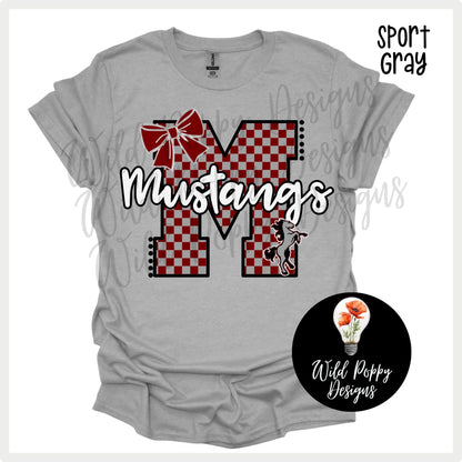Mustangs - Checkered M with Bow