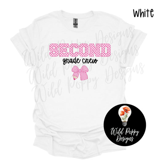 Pink Checkered Letter Grade Level Tee (Customizable)
